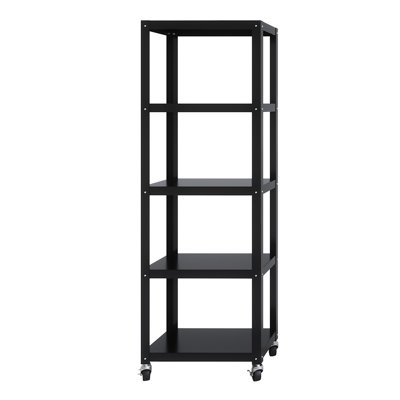 72" High Rolling 5 Shelf Bookcase
