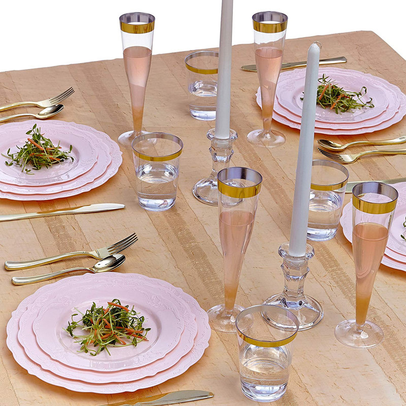 Assiette à dessert 10 personnes, Rosé