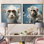 Ensemble de 2 reproductions d'art sur toile blanc