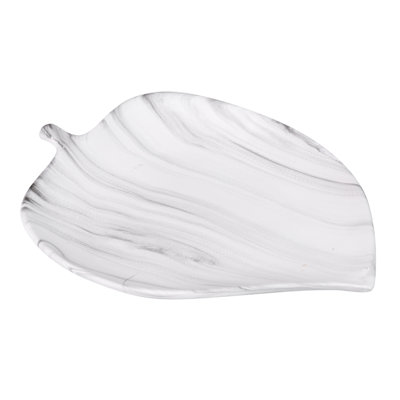 Marble Effect Ceramic Bowl 36x24x4 Cm