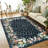 Floral Area Rug, Washable Non Slip Low Pile Rug for Bedroom Living Room-998498885-998498884