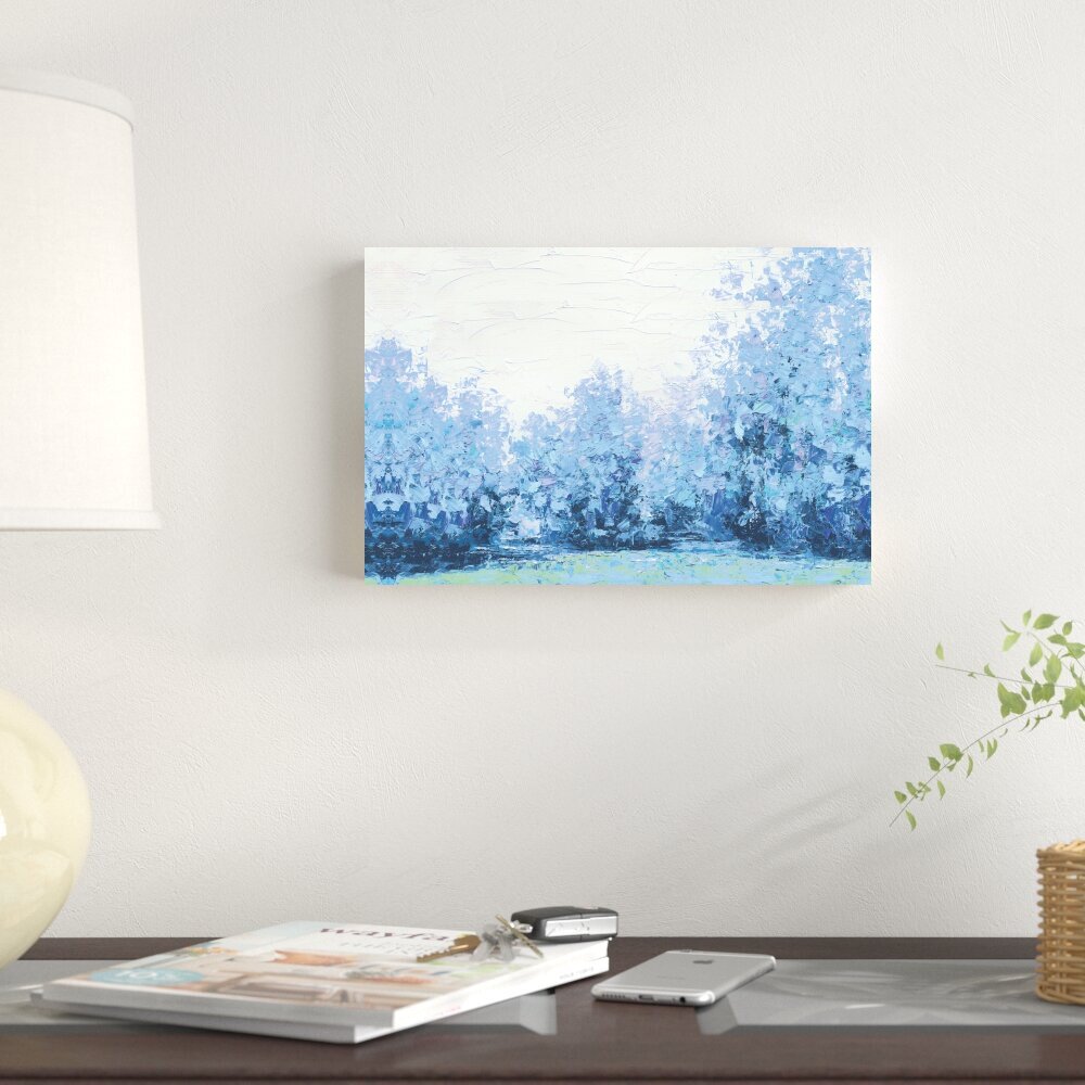 Winston Porter Abstract Blue Paint Trees - Wrapped Canvas Painting ...