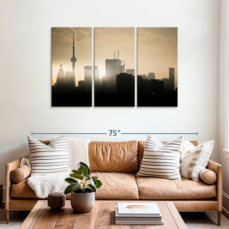 Sireci Toronto Skyline Sunset Silhouette, 36" H x 57" W