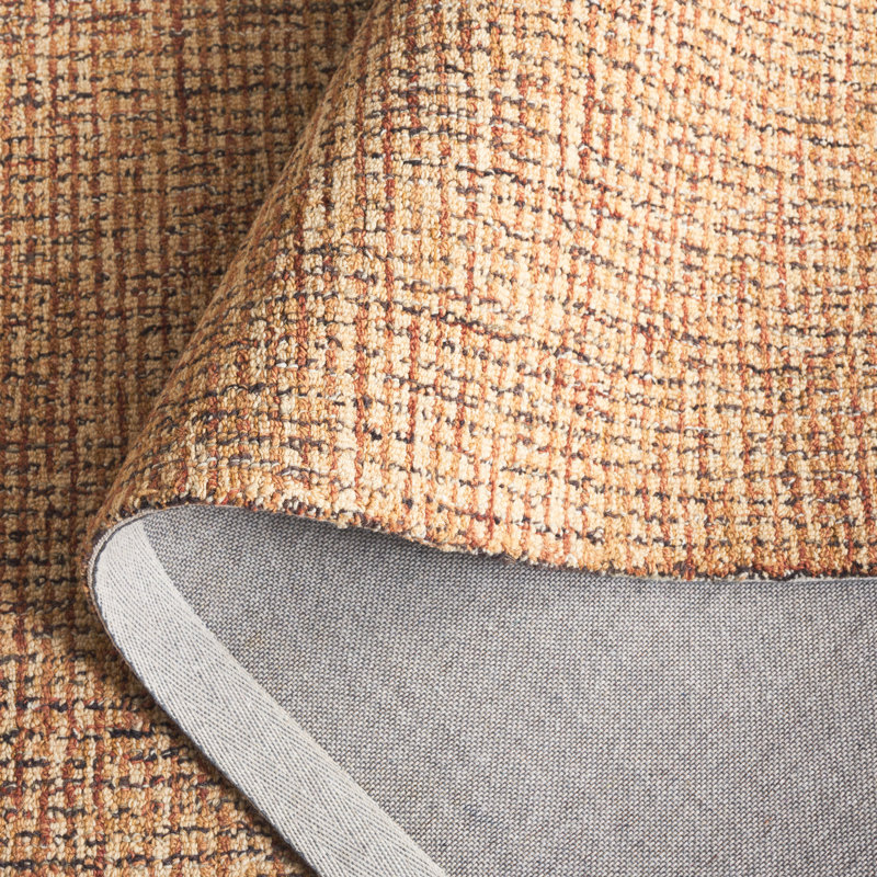 Pine 704 Hand Tufted Wool/Cotton/Latex No Pattern Rug in Natural/Gold, Rectangle 5' x 8'