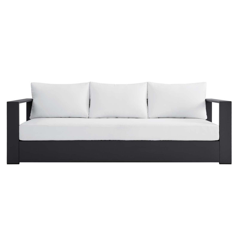 Tahoe Gray White Powder-Coated Aluminum Outdoor Sofa