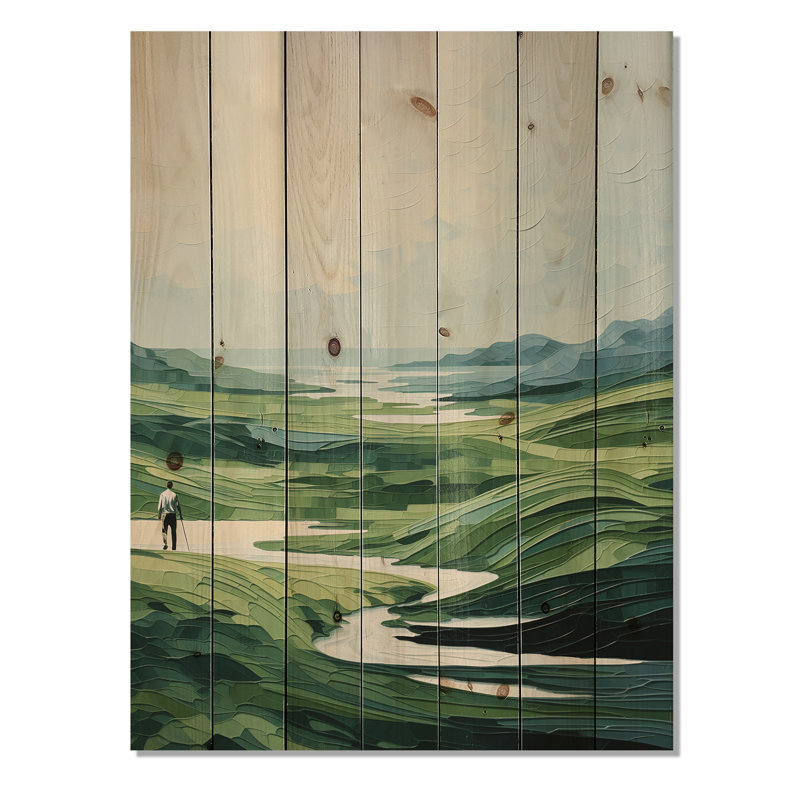 Lisandro - Impression de bois sportif sur bois de pin naturel, H 44 po x l 34 po