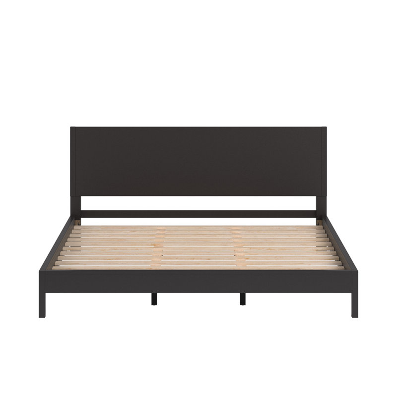 Ismail Danish-Inspired Modern Platform Bed, King, Black