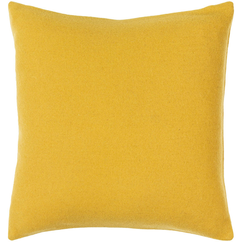 Alcona Wool Blend Throw Pillow, 18" x 18", Yellow, Polyester/Polyfill