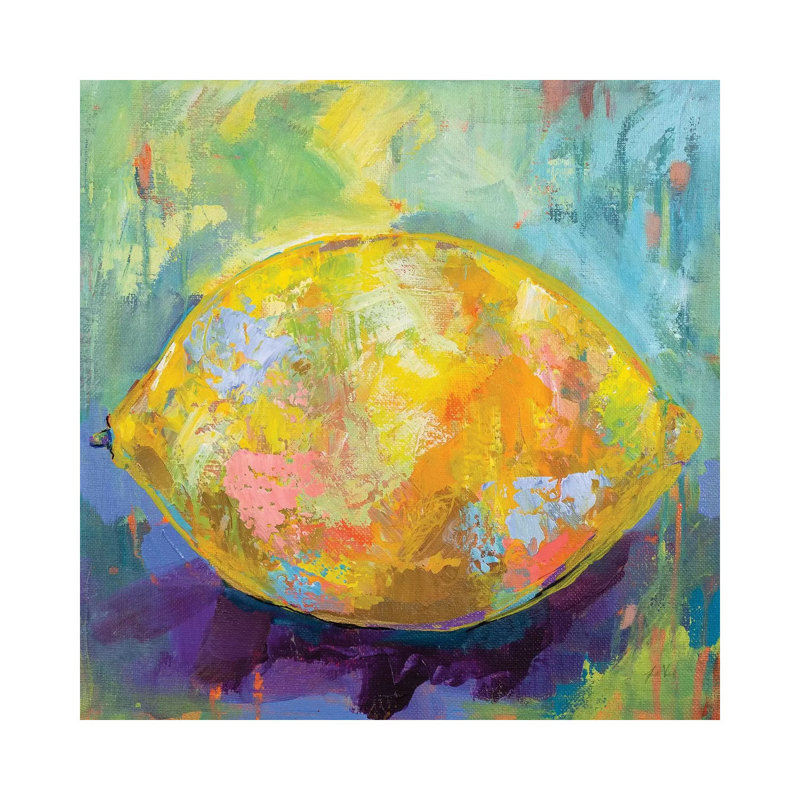 Lemon by Jeanette Vertentes - Wrapped Canvas Painting, 45.72 cm H x 45.72 cm W x 3.175 cm D