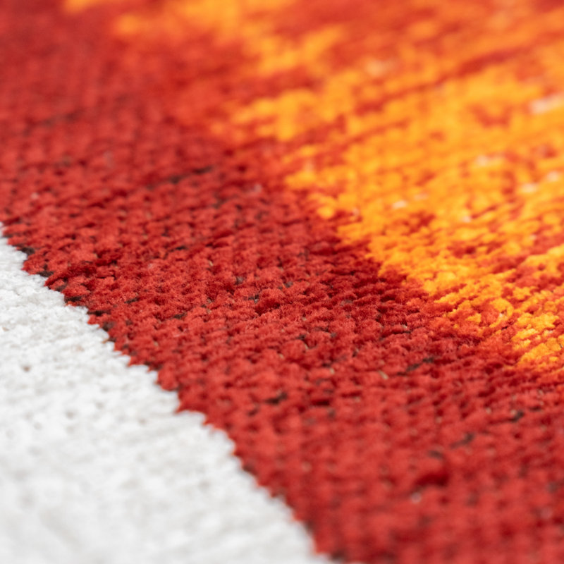 Orange Jacquard Recycled P.E.T Rug, Rectangle 80 x 150 cm