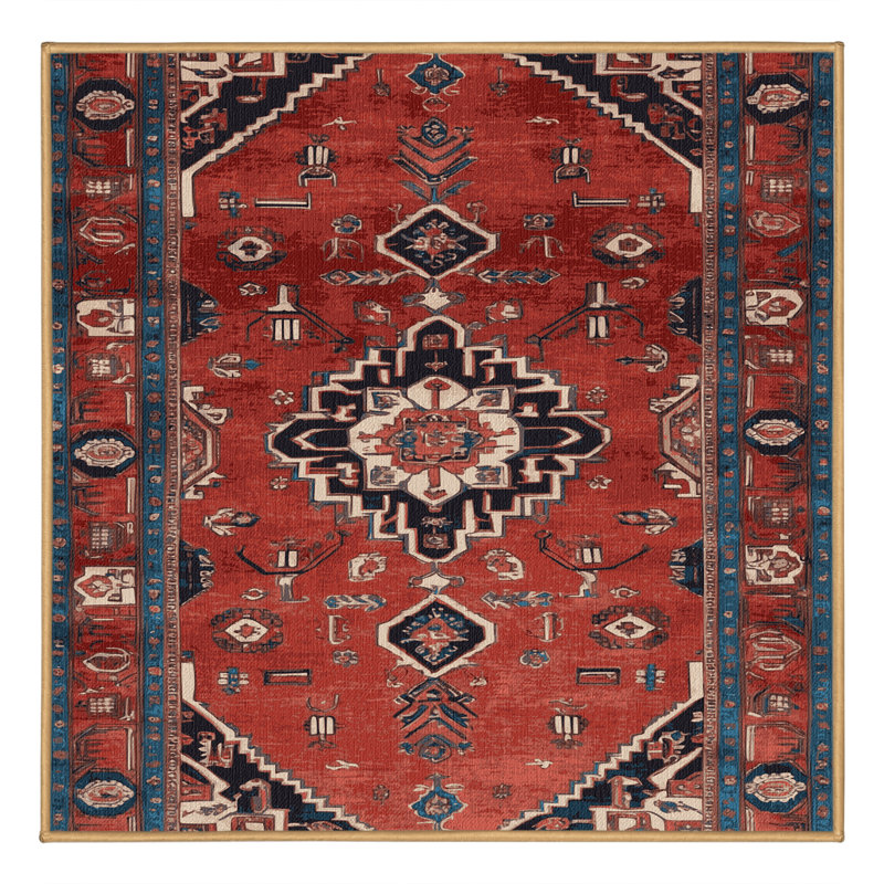 Tapis brun lavable à la machine, Carré 3 pi