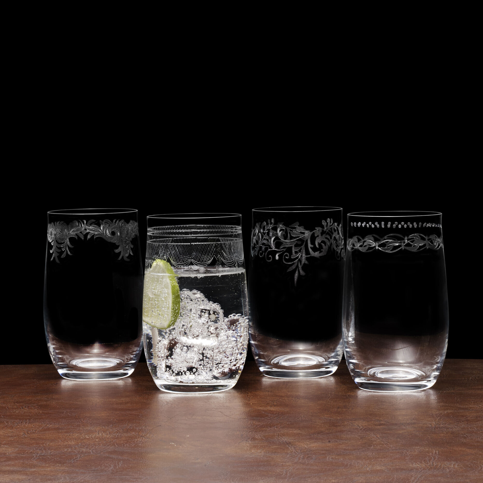 Mikasa Cal Blue Ombre Highball Glasses, Set of 4