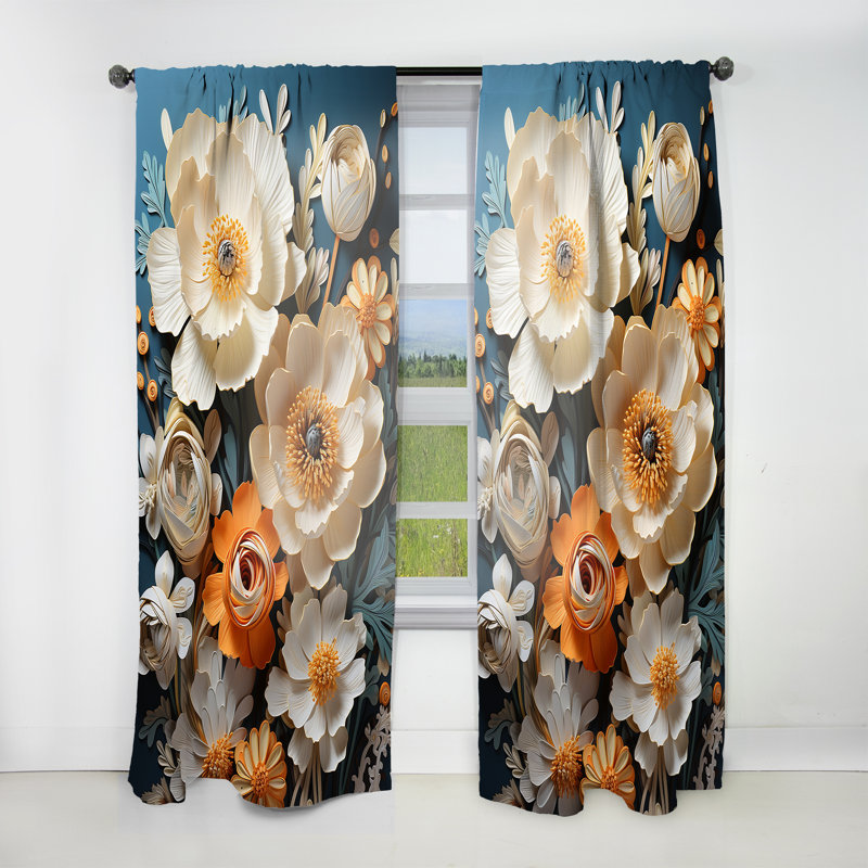 Daines - Rideau Buttercups - Rideau floral obscurcissant - 1 panneau, L 52 po x L 90 po