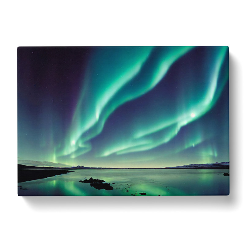 Enticing Northern Lights - Wrapped Canvas, 35cm H x 50cm W x 3cm D