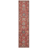 Hand Knotted Wool Area Rug in Red