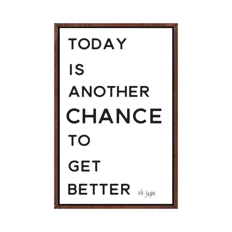 Chance To Get Better by Jaxn Blvd. - Print on Canvas, 152.4cm H x 101.6cm W x 3.81cm D, Classic Brown Wood Framed