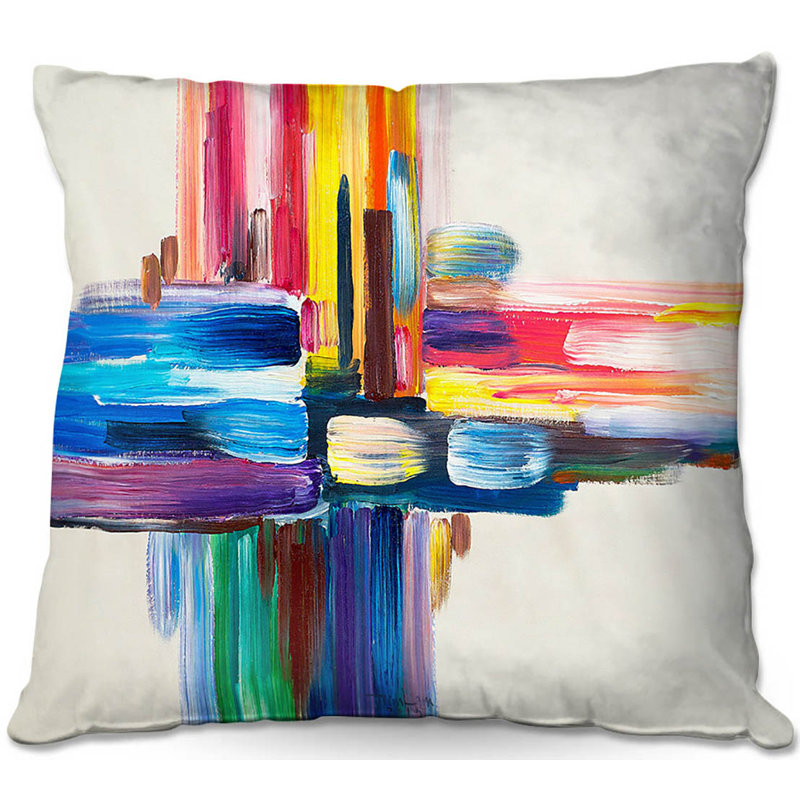 Abstract Reversible Throw Pillow, 18" x 18"
