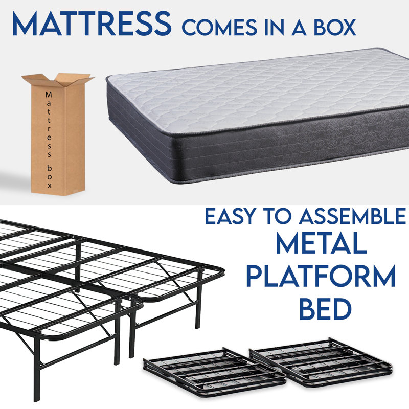 Matelas hybride à plateau-coussin moyen de 9 po Landis, Simple