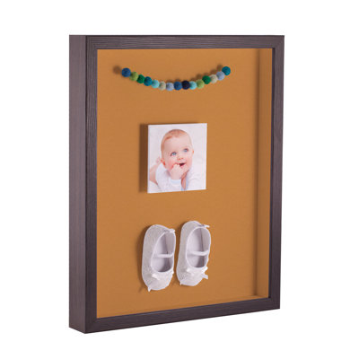 Gray Wood Matte Shadow Box Picture Frame