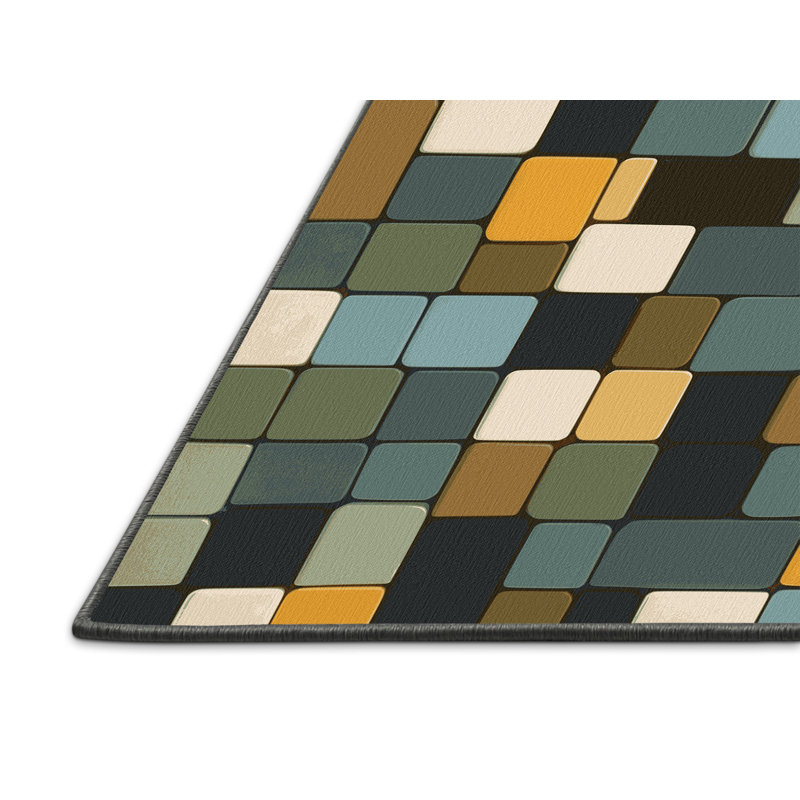 Angular Grids Rug, Round 8'