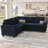 Shavera 84.2" W Velvet Modular Sleeper Sectional with Reversible Chaise -369943523