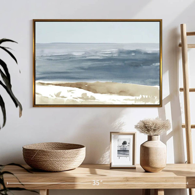 Douces côtes I, 25 po x 17 po, Cadre flottant doré