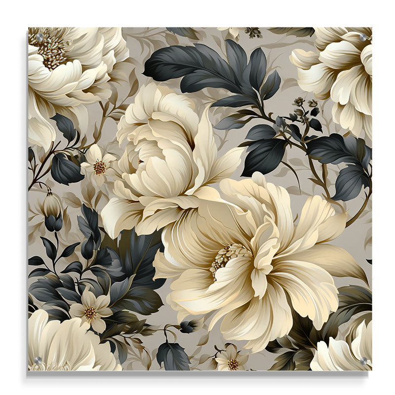Rella - Décoration murale acrylique à motif floral, H 30 po x l 30 po