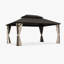 Toit double extérieur en aluminium pour pavillon de jardin brun-119156824