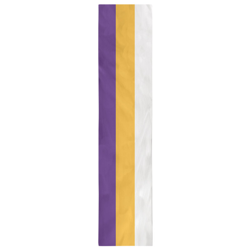 Los Angeles LA Basketball Table Runner, 90" L x 16" W, Purple/Gold/White, Cotton Twill