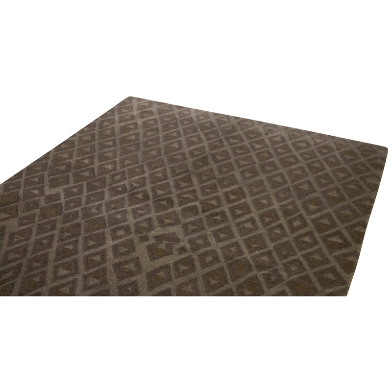 Hand Knotted Wool Area Rug in Black
