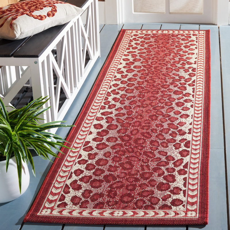 Moriarty Animal Print Red Indoor / Outdoor Area Indoor/Outdoor Area Rug, Runner 2'3" x 8'