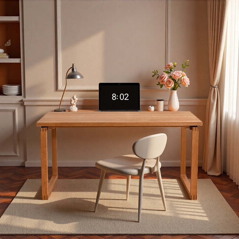 Bureau multifonctionnel en bois de cerisier à usage domestique, H 29,52 po x l 59,05 po x P 31,49 po