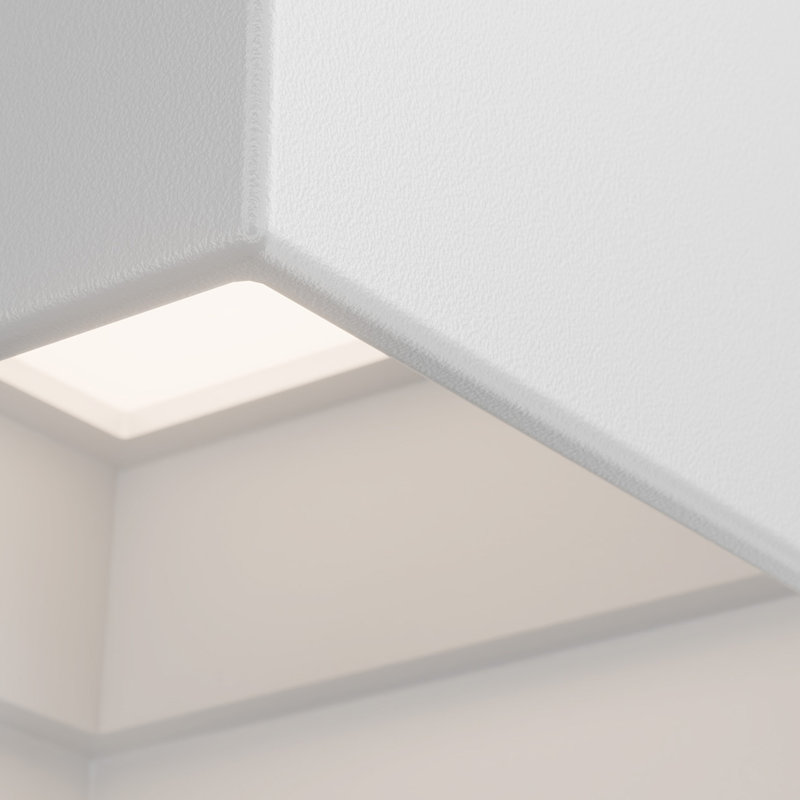 Downtown Square Dimmable LED Outdoor Flush Mount With Built In Color Temperature Switch from 3000K/3500K/4000K, White, 4000