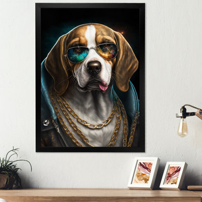 «Beagle Gangster in NYC I», impression sur toile