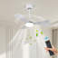 Ventilateur de plafond moderne ultra-silencieux 28 po avec éclairage à DEL 3 couleurs, moteur à courant continu écoénergétique et télécommande, 3 pales en ABS-514920430