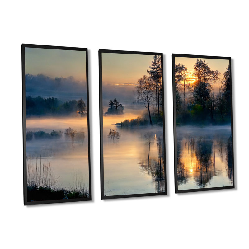 Anteo Anteo - 3 pièces sur toile, Cadre flottant noir, H 20 po x l 36 po