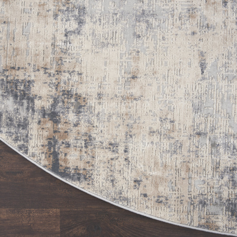 Comer Abstract Indoor Rug, Round 5'3"