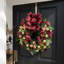 Festive Burgundy And Gold Holiday Wreath