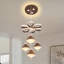 Lustre suspendu moderne 4 lumières DEL brun, hauteur réglable