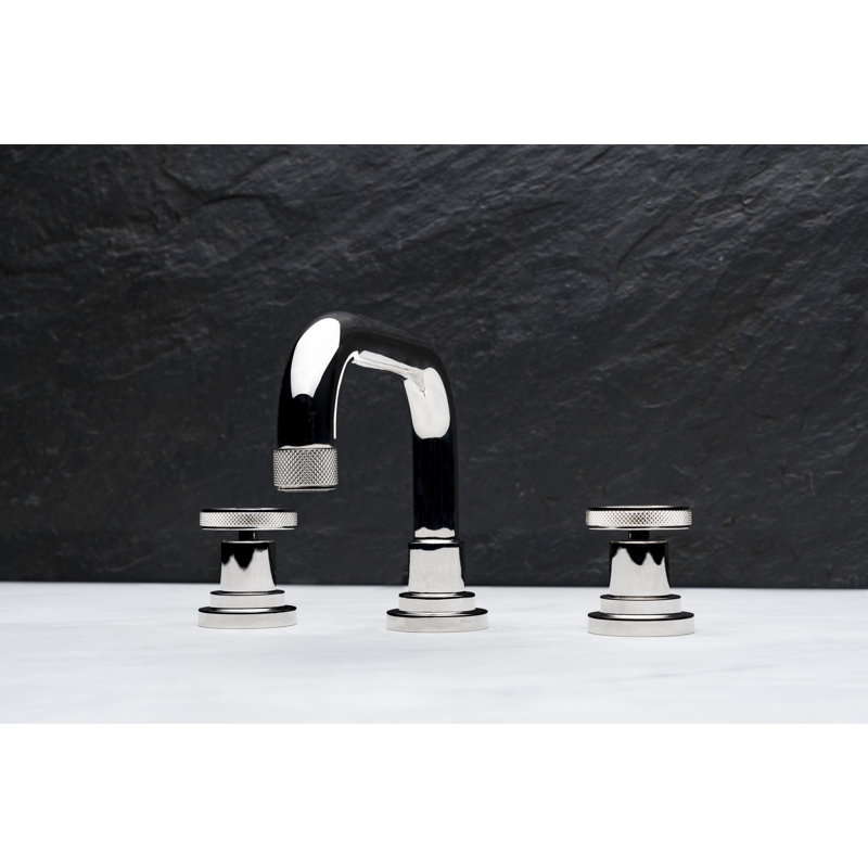 Campo™ Widespread Bathroom Faucet with Drain Assembly, Polished Chrome, Wheel Handle