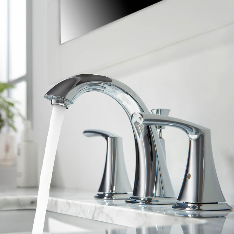 Robinet de salle de bain à large entraxe avec bonde Stonehenge, Chrome