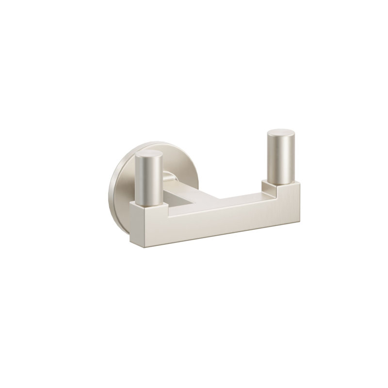 Emtek Select Double Hook w/ Small Disc Rosette, Square Stem & Smooth Tip, Satin Nickel