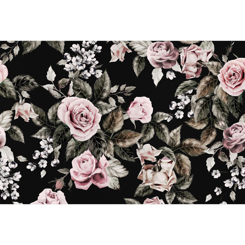 Bordure florale pelez et collez, L 96 po x l 144 po