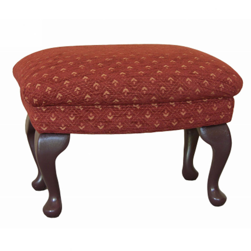 Jernigan Solid Wood Accent Stool, Mahogany, Morello Terracotta Pattern