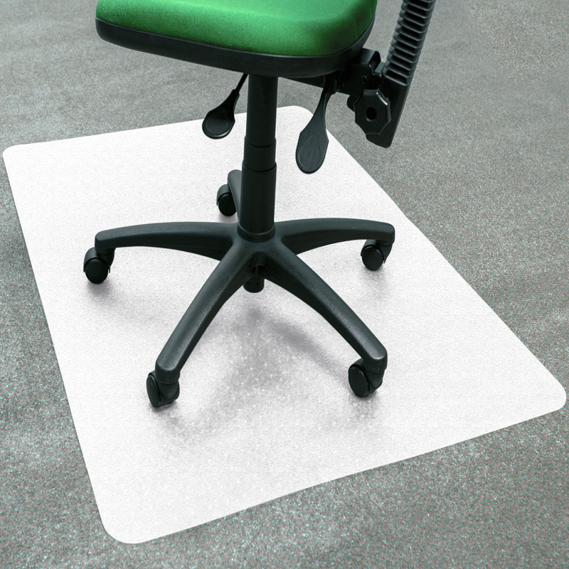 Translucent White Rectangular Recycled Polypropylene Chair Mat 29" x 46"