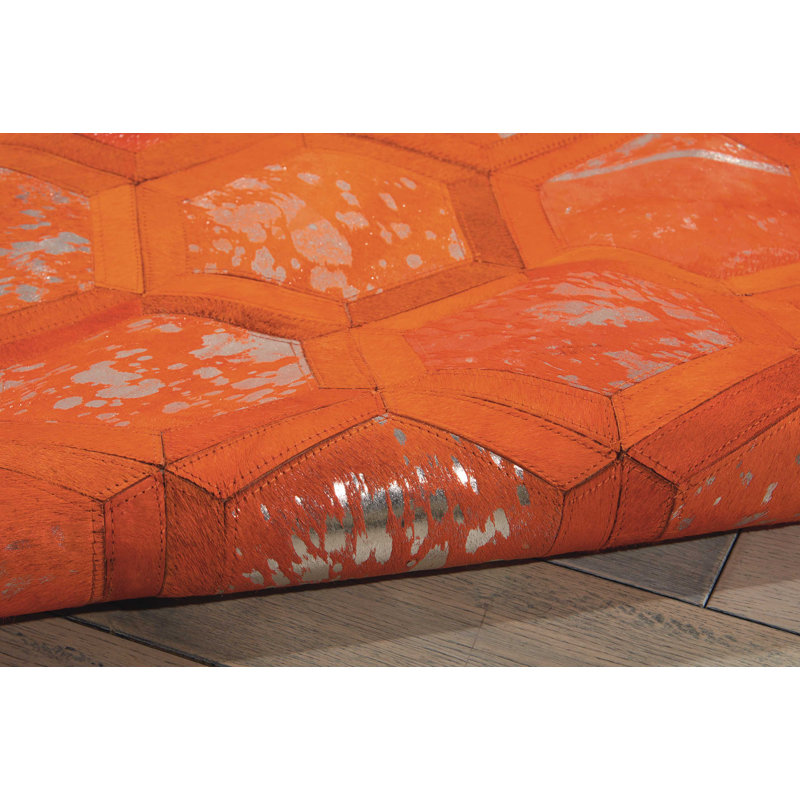 Tapis orange / argenté Tonasket, Rectangle 8 pi x 10 pi