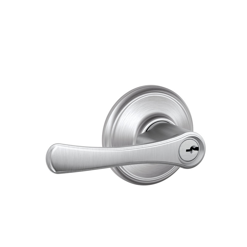 Serrure de placement à clé à cylindre simple avila levier, Nickel satiné, Clé identique, Oui
