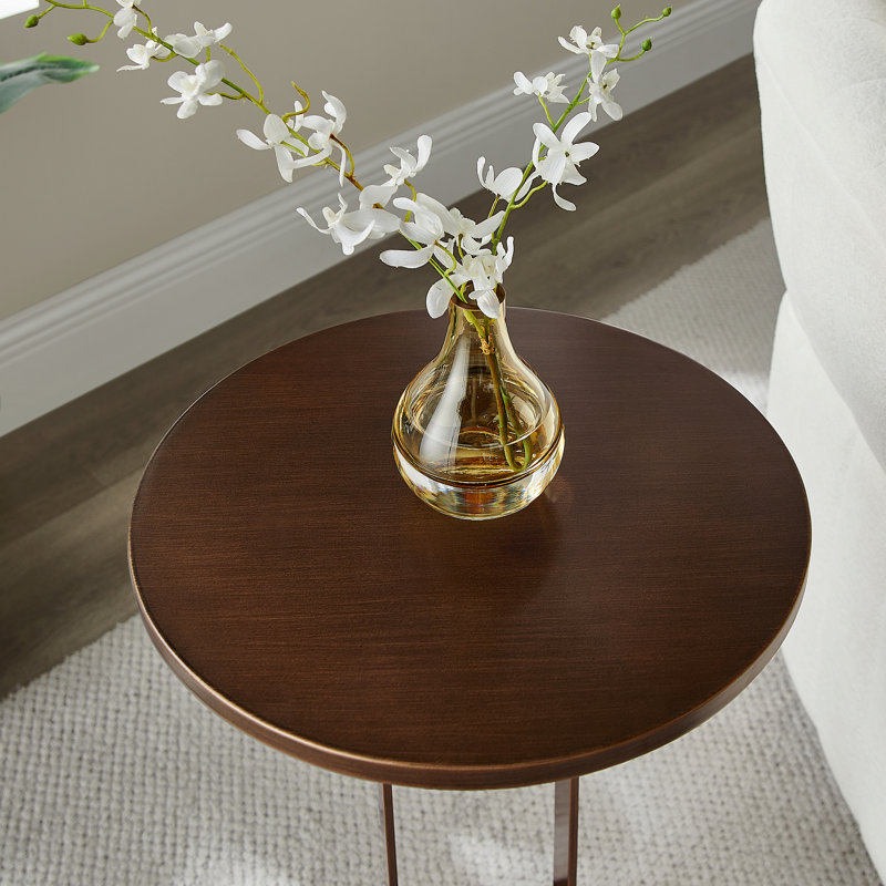 Table d'appoint ronde en bronze antique Tareel