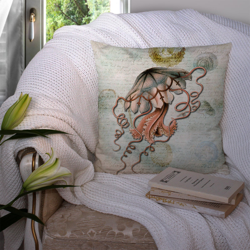 Coussin intérieur/extérieur Jellyfish, H 14 po x l 14 po x P 4 po