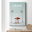 «Illustrated Miami Beach II», impression sur toile tendue-699255631